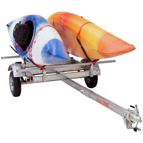 Malone EcoLight Trailer and 2 J-Style Carriers for 2 Kayaks