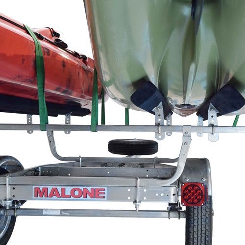 Malone MicroSport Trailer, Spare Tire Kit, 2 Kayak Bunk Sets 3