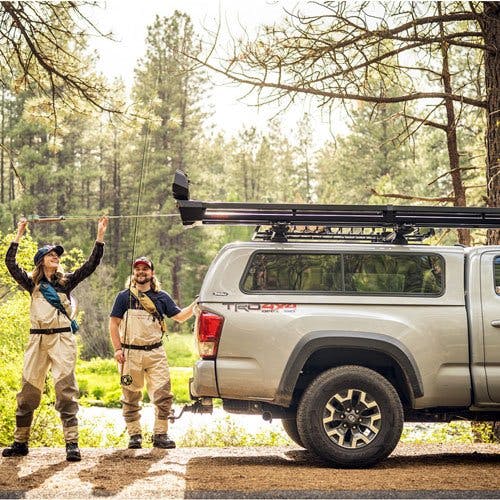 Yakima Vehicle Rooftop Secure Mounted Fishing Rod Roof Rack Carrier in  Black 