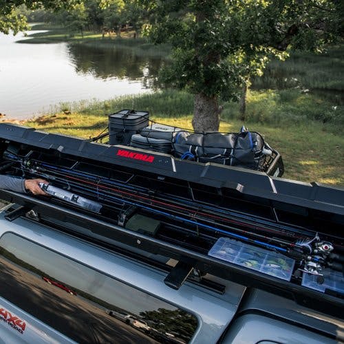 Yakima Vehicle Rooftop Secure Mounted Fishing Rod Roof Rack Carrier in  Black 