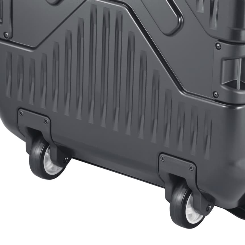 close up of wheels on Inno BRL160MBK Gear Carry Cargo box