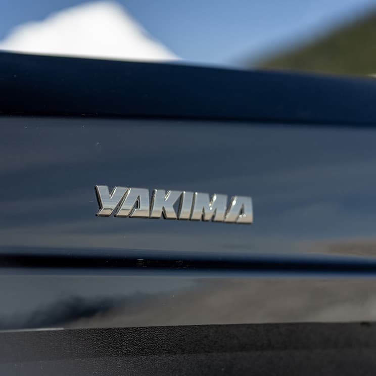 closeup of chrome yakima plate on the side of the CBX L