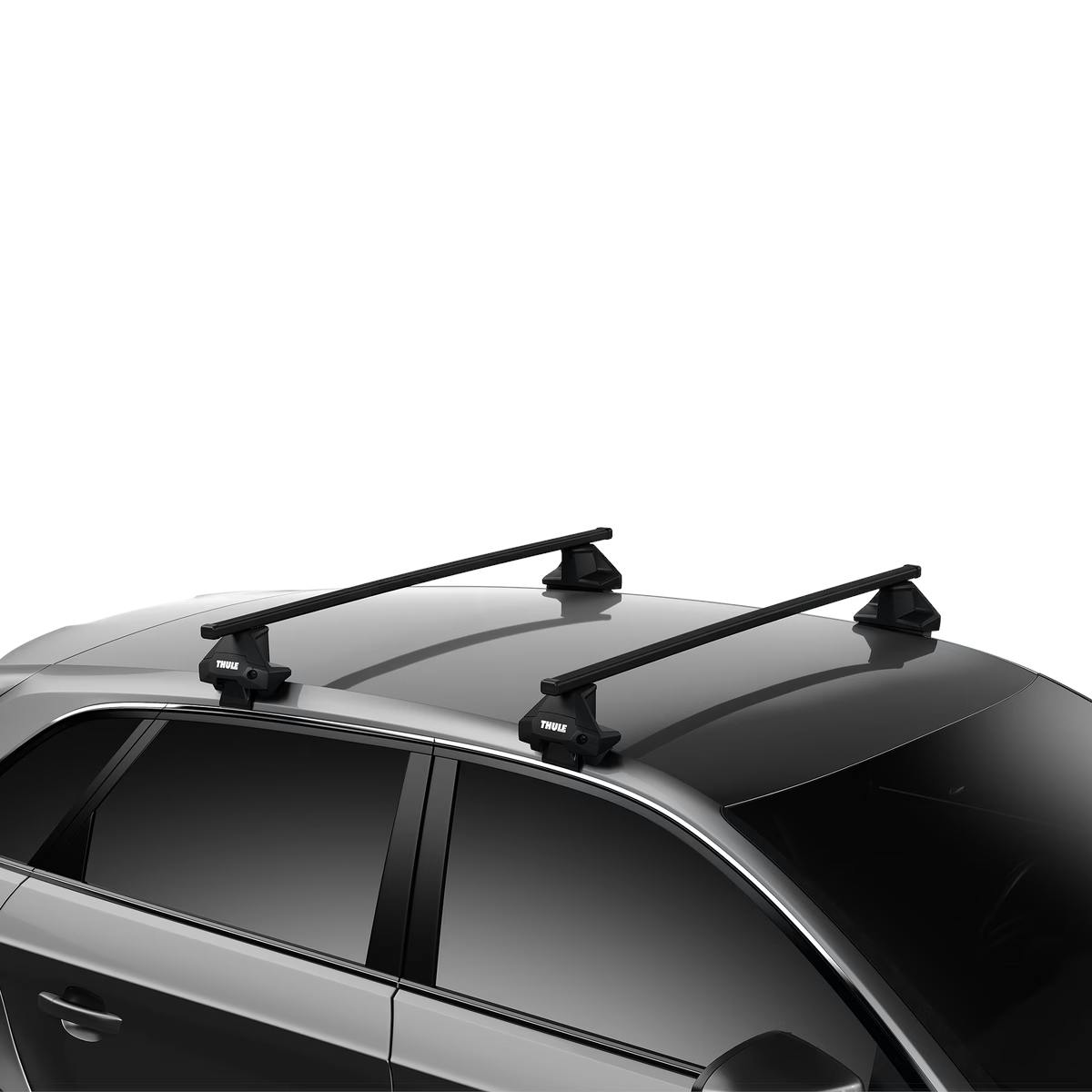 Thule Complete Evo Clamp Roof Rack 710501c with Square Load Bars for Naked Car Roof-tops