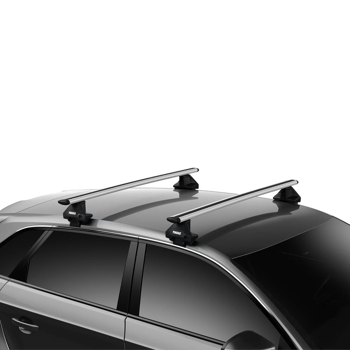Thule Complete Evo Clamp 710501 Car Roof Rack with Silver WingBar Load Bars for Naked Roof-tops