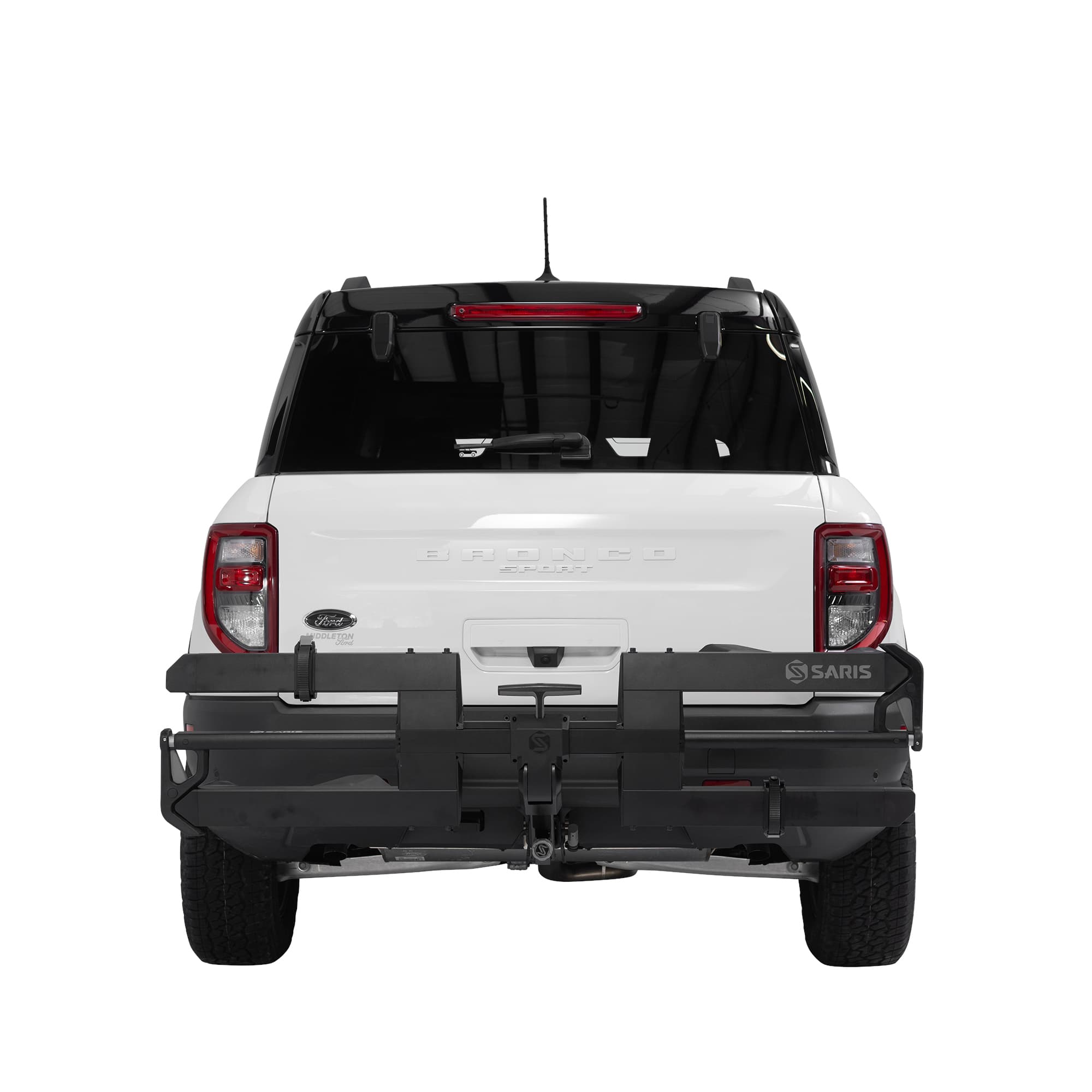 SuperClamp G4 on back of SUV in upright position