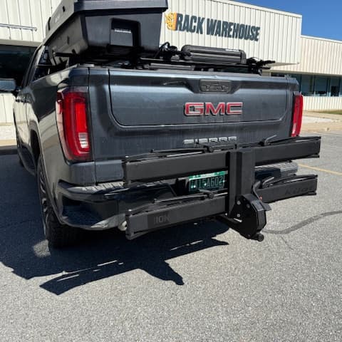 Kuat Piston Ion installed on back of GMC Sierra AT4 folded up