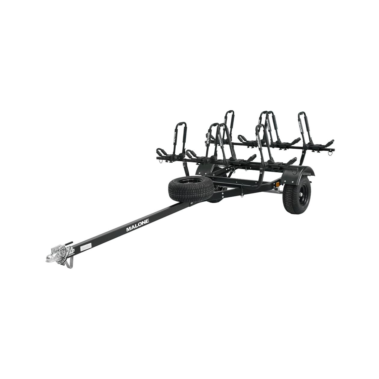 malone MPG442G2-BLK microsport off-road trailer 4 kayaks front angle