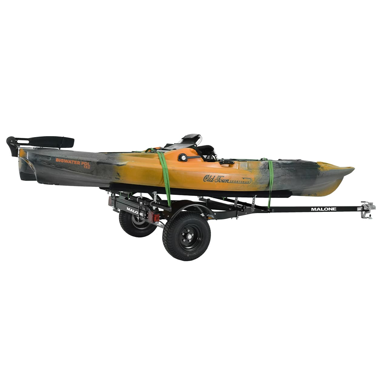 malone MPG444LBB-BLK microsport off-road trailer with kayaks side view