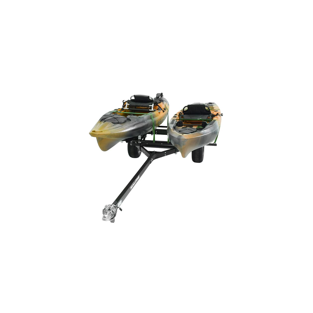 malone MPG444LBB-BLK microsport off-road trailer with kayaks front top view