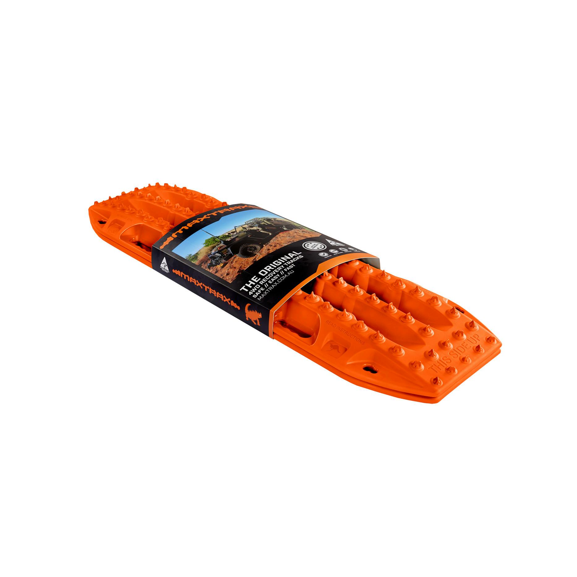 maxtrax signature orange recovery boards in a bundle on white background