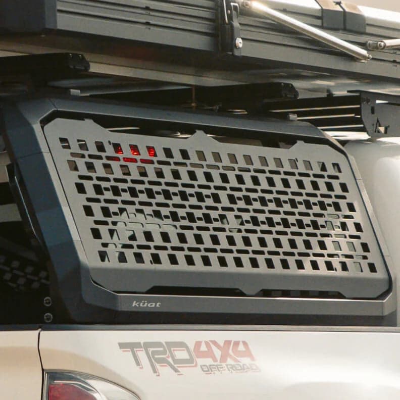 Kuat IBEX Molle Panel Full Height Mounted to the IBEX truck rack