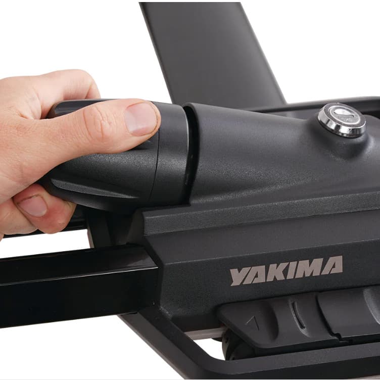 close up of locking knob on yakima bike rack