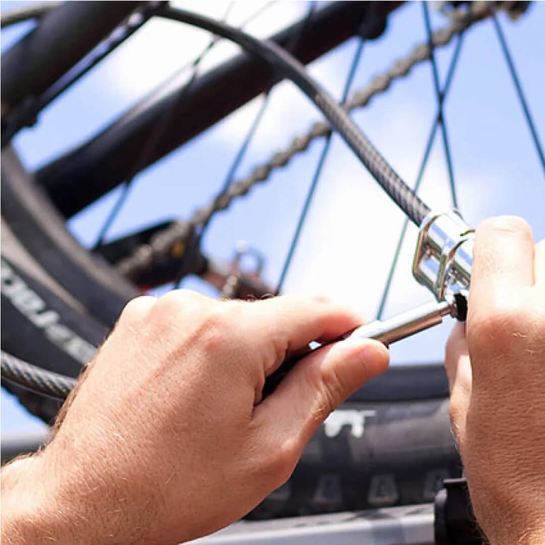 Kuat TRIO fork mount roof bike rack Locking Cable