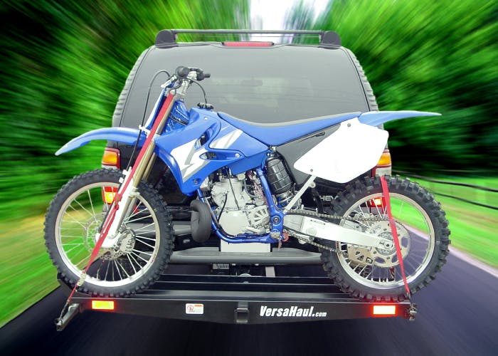 VersaHaul Single Motorcycle Carrier on moving SUV