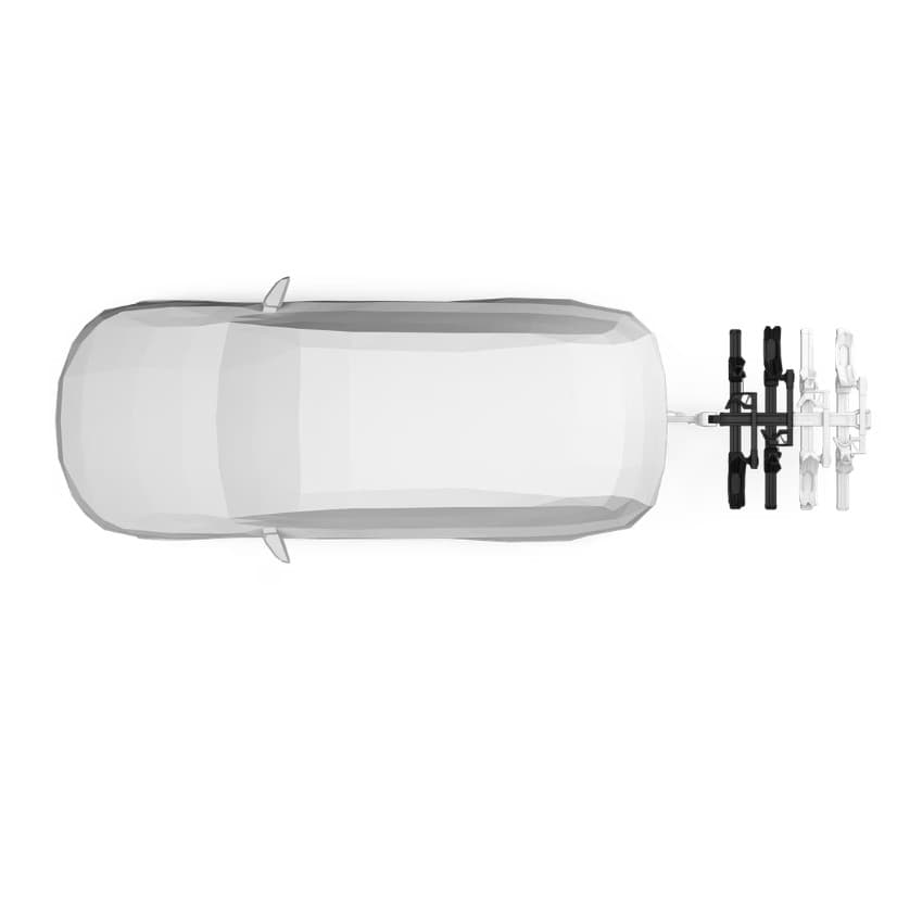 Birds eye view of Thule Verse Add-on installed on white SUV on white background