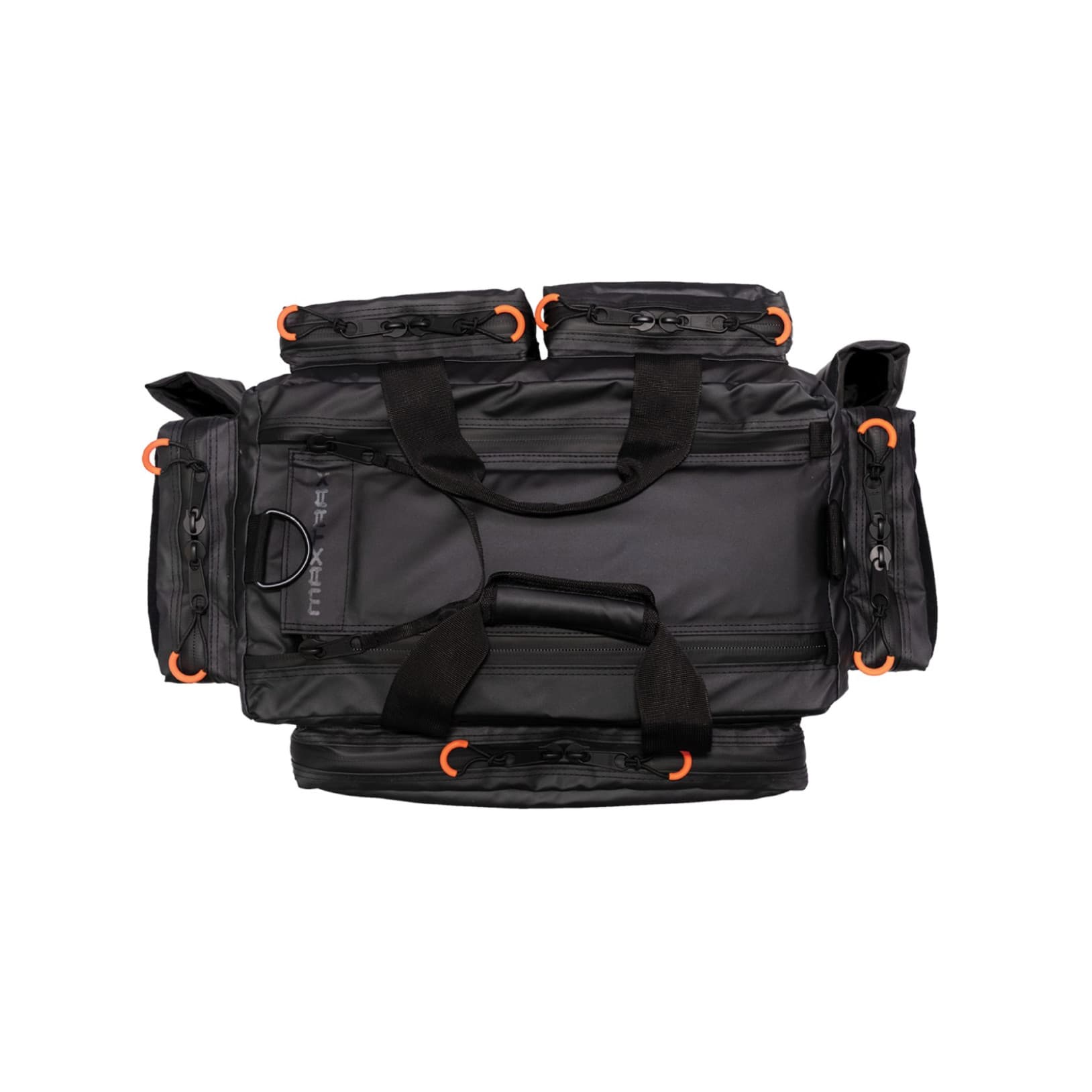 aerial view of maxtrax recovery kit bag opened up on white background