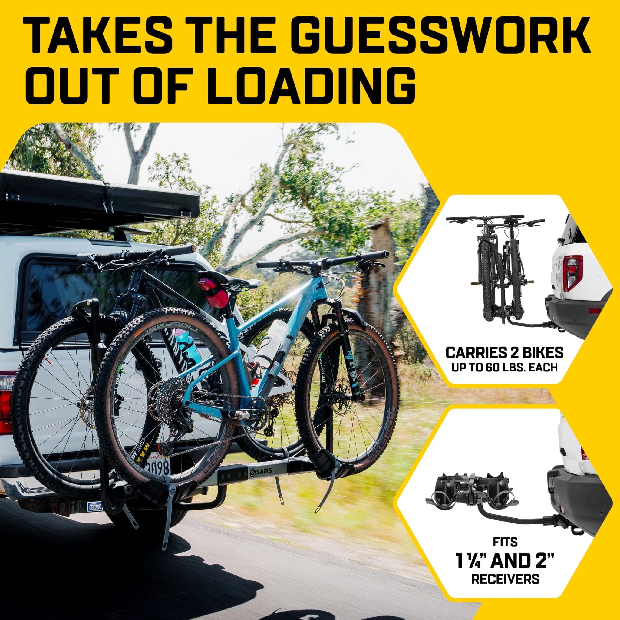 Saris Freedom 4062 Platform bike rack Hitch sizes