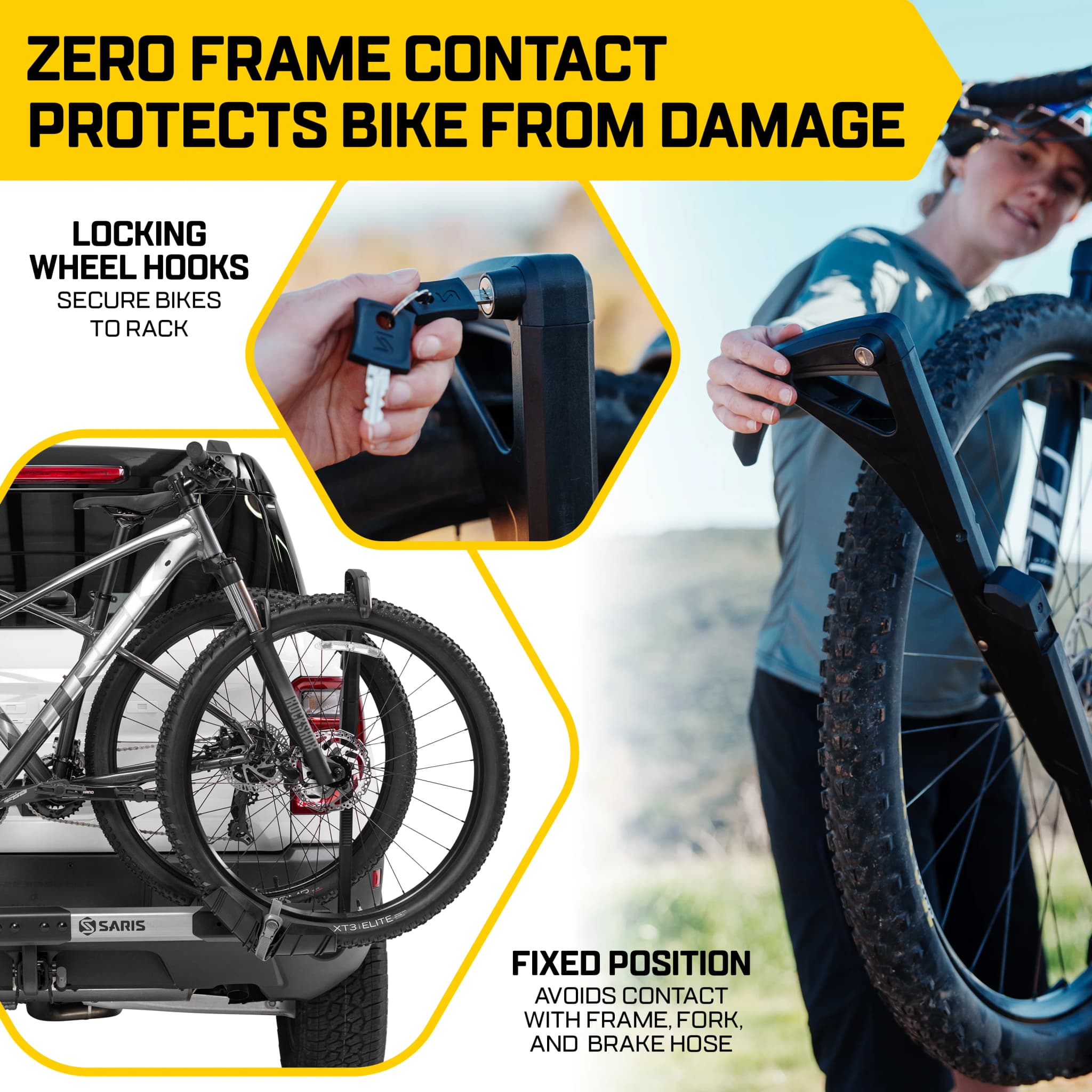 Saris Freedom 4062 Platform bike rack locking features