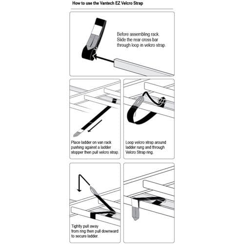Vantech Nissan NV200 2013+ - 3 Bar Steel Ladder Racks H1603 7