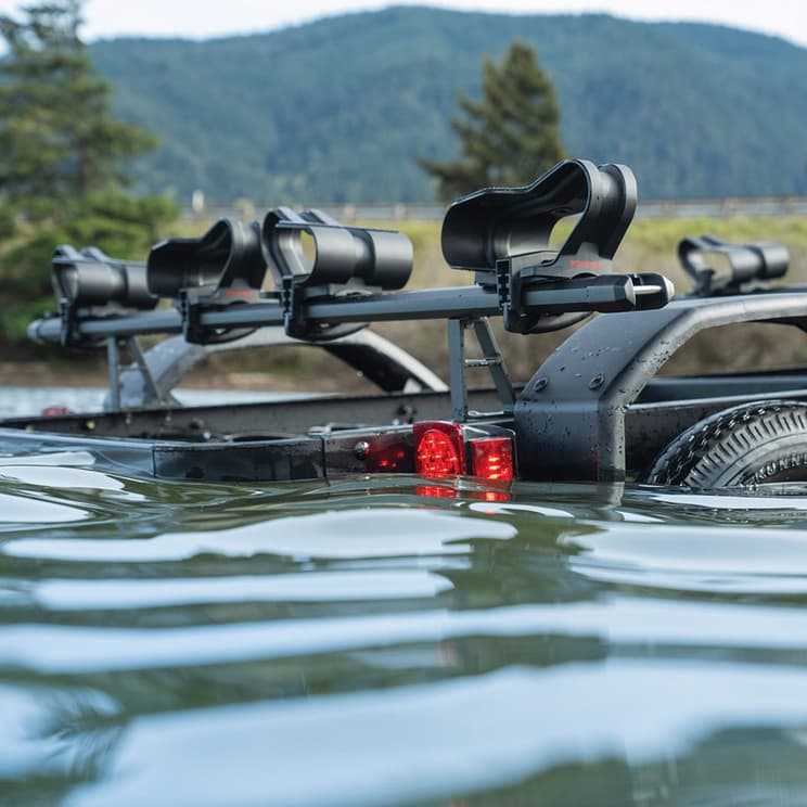 yakima lowrider trailer submerged in water