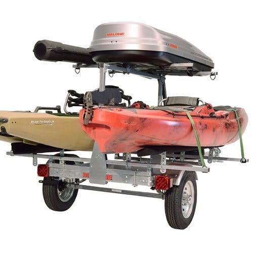 Malone MicroSport 2 Tier LowBed Trailer, 2 Kayak Bunk Kits