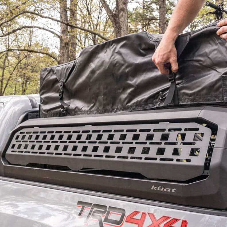 Kuat IBEX Molle Panel Mid Height attached to IBEX truck rack