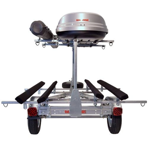 Malone MicroSport 2 Tier LowBed Trailer, 2 Kayak Bunk Kits 2