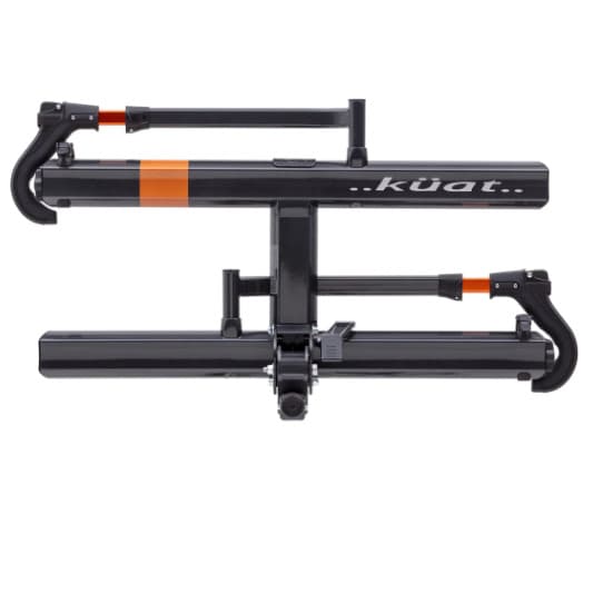 orange & gray sherpa hitch rack upright on white background