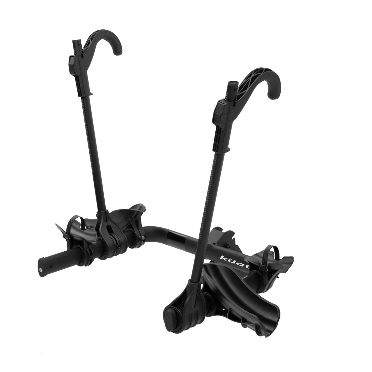 Transfer Bike rack folded down with arms up on white background