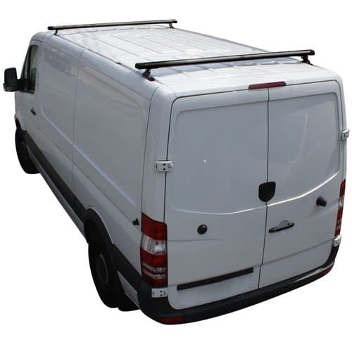 Vantech Sprinter Low Roof 2007 w/Tracks - 2 Bar Aluminum Ladder Racks H3315