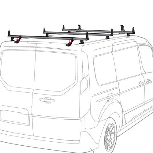 Vantech Ford Transit Connect 2014+ - 3 Bar Aluminum Ladder Rack w/Side Stops J2203 3