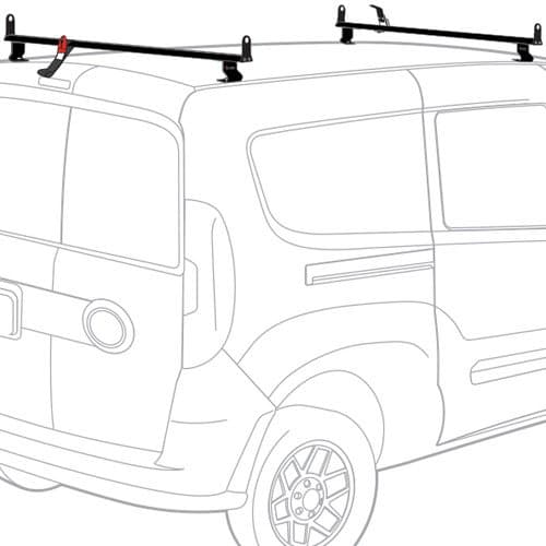 Vantech Ram ProMaster City 2015+ - 2 Bar Aluminum Ladder Rack w/Side Stops J2542