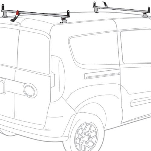 Vantech Ram ProMaster City 2015+ - 2 Bar Aluminum Ladder Rack w/Side Stops J2542 2