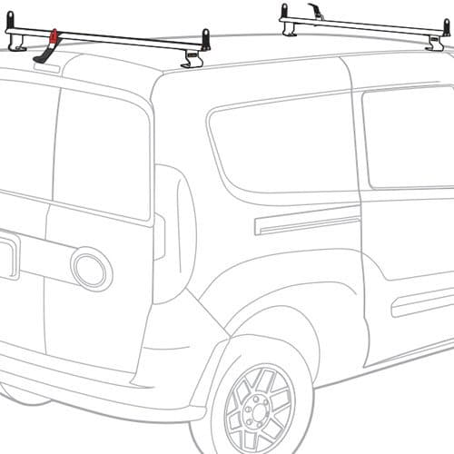Vantech Ram ProMaster City 2015+ - 2 Bar Aluminum Ladder Rack w/Side Stops J2542 3
