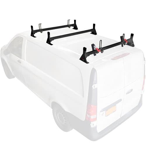 Vantech Mercedes Metris 2016+ - 3 Bar Steel Ladder Racks H1393 Black