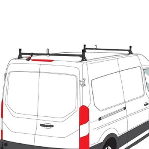 Vantech Ford Transit Cargo 2015+ - 2 Bar Aluminum Ladder Racks H1752 Black