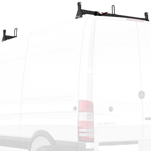 Vantech Sprinter 2007+ High Top - 2 Bar Aluminum Ladder Rack H2665 Black