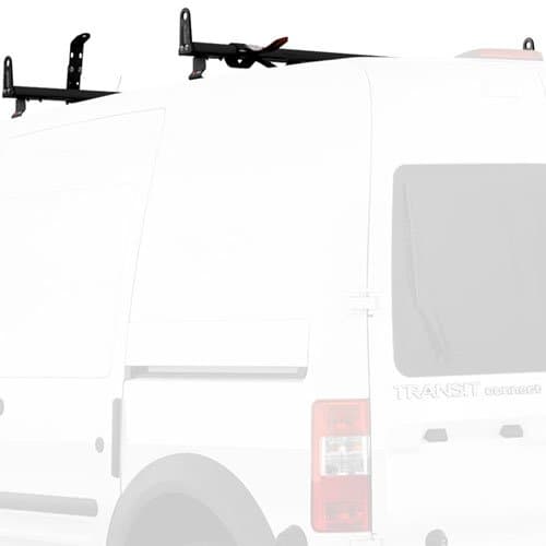Vantech Ford Transit Connect 2014+ - 2 Bar Aluminum Ladder Rack w/Side Stops J2202 Black