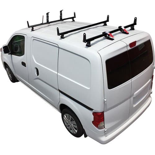 Vantech Nissan NV200 2013+ - 3 Bar Aluminum Ladder Rack w/Side Stops J2520 Black
